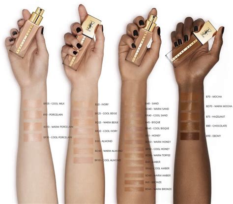 all hours ysl foundation swatches|YSL touche eclat foundation shades.